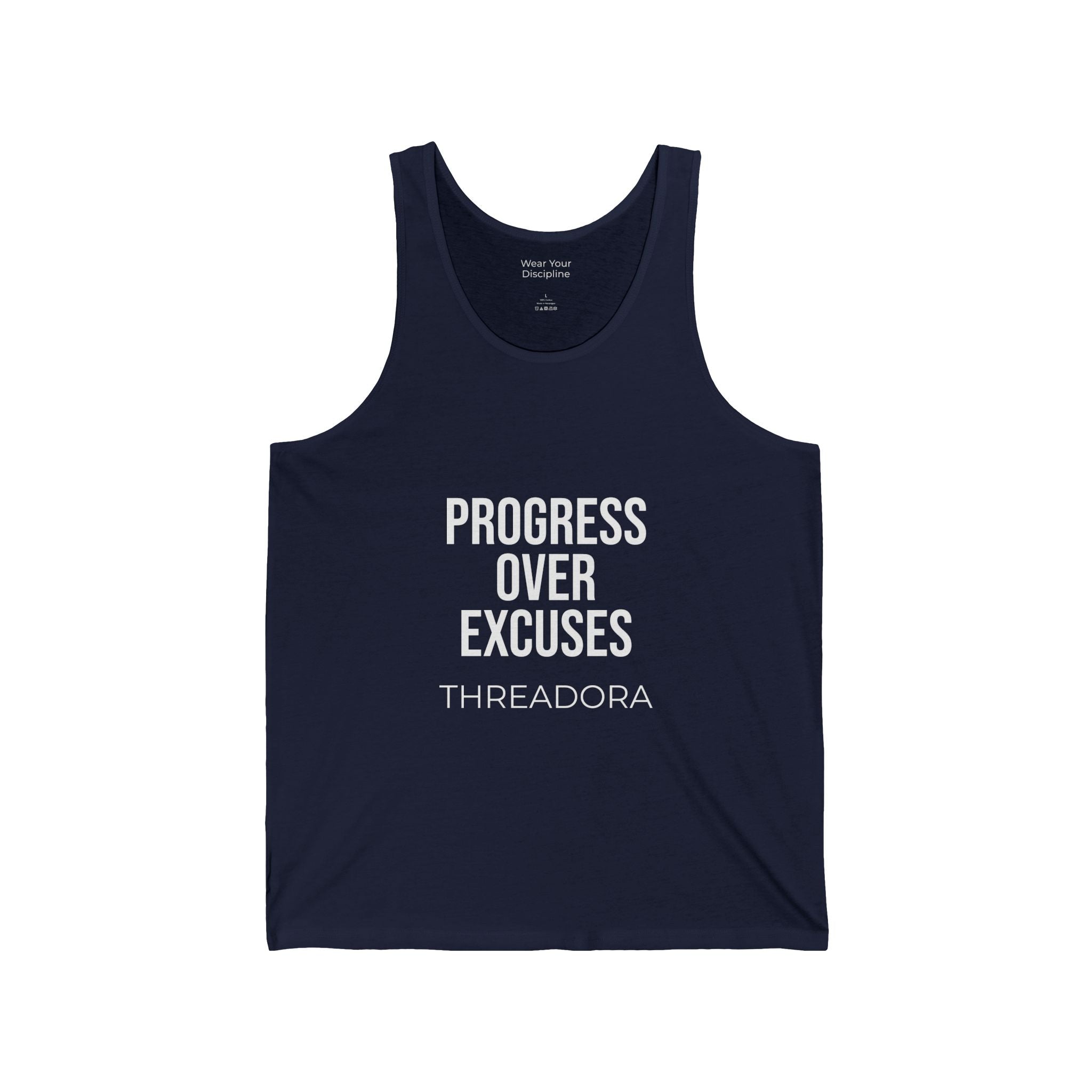 Progress Over Excuses Tank Top — Motivational Gym Fitness Tank