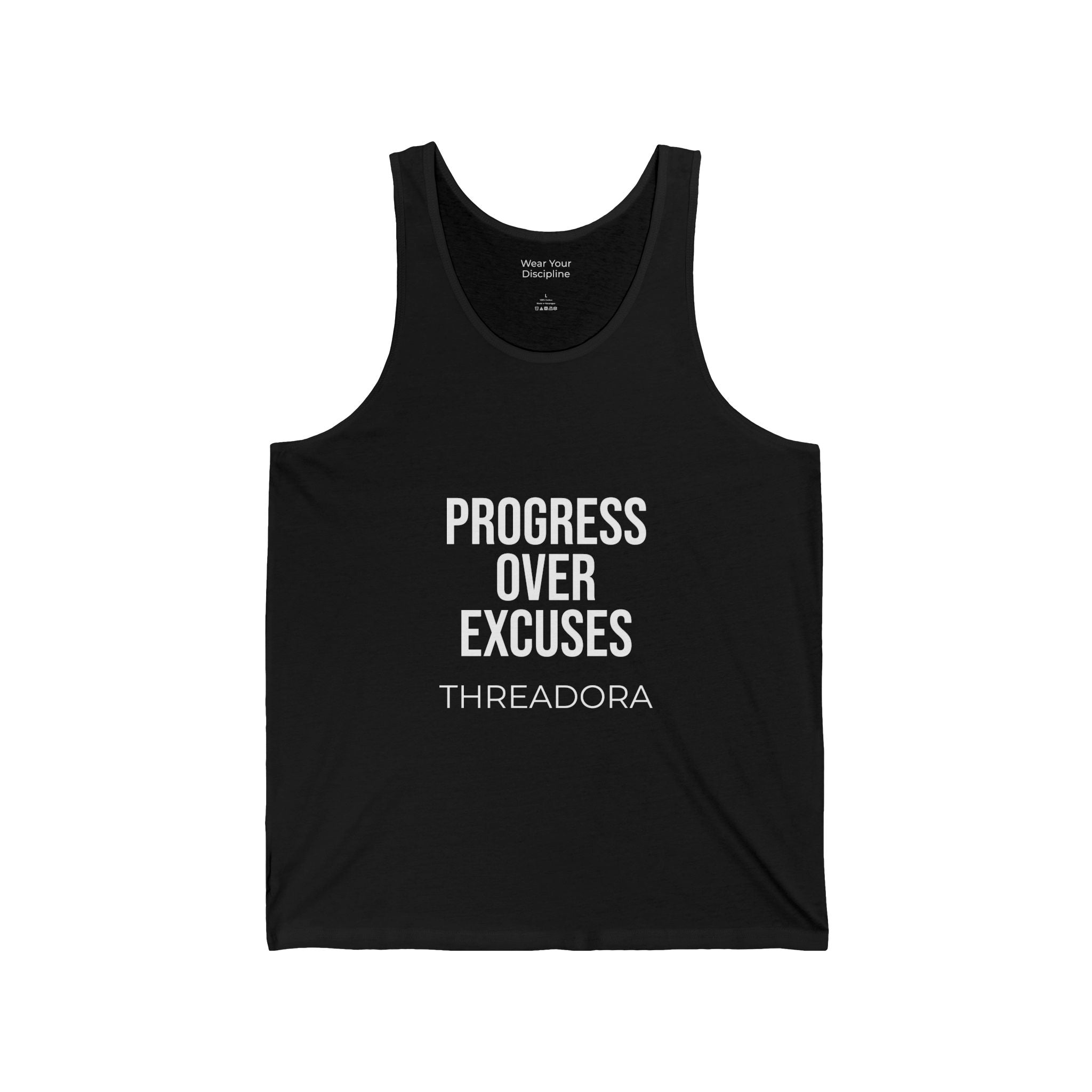 Progress Over Excuses Tank Top — Motivational Gym Fitness Tank