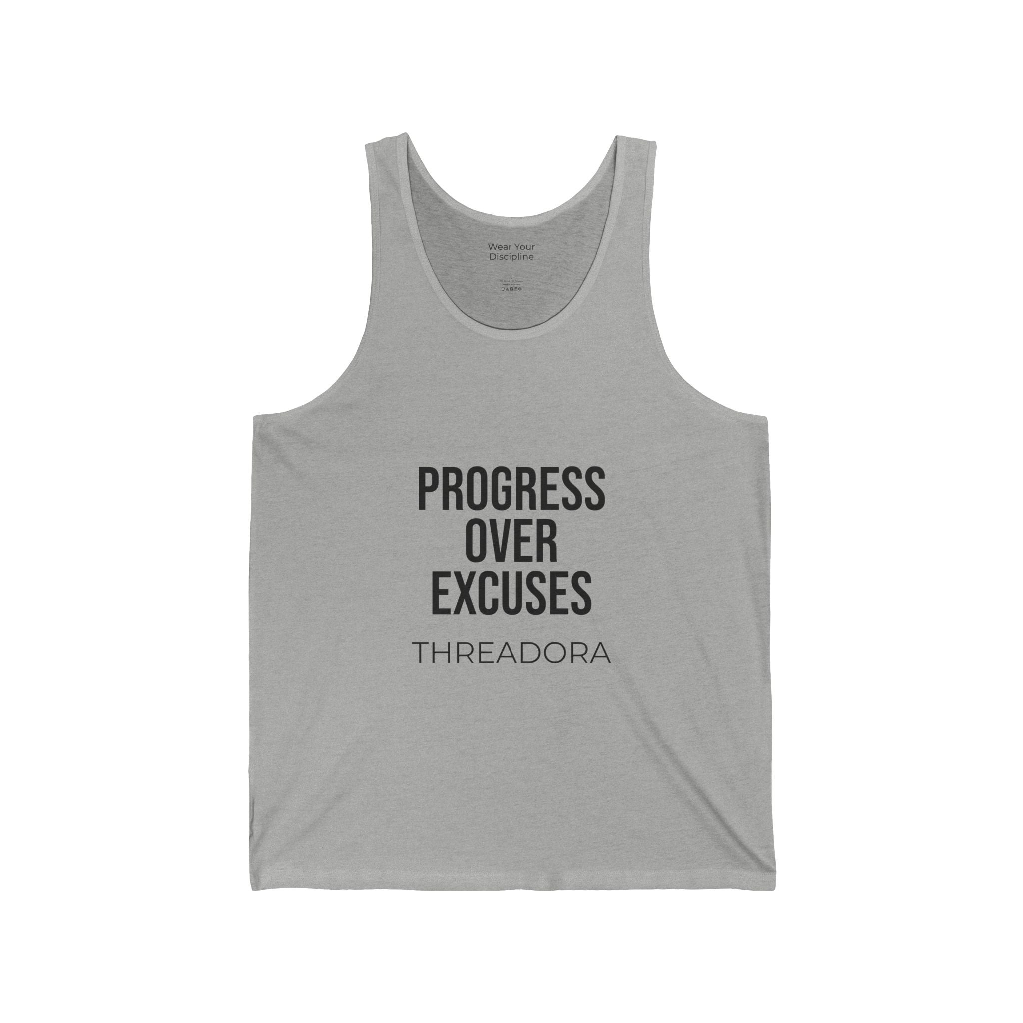 Progress Over Excuses Tank Top — Motivational Gym Fitness Tank