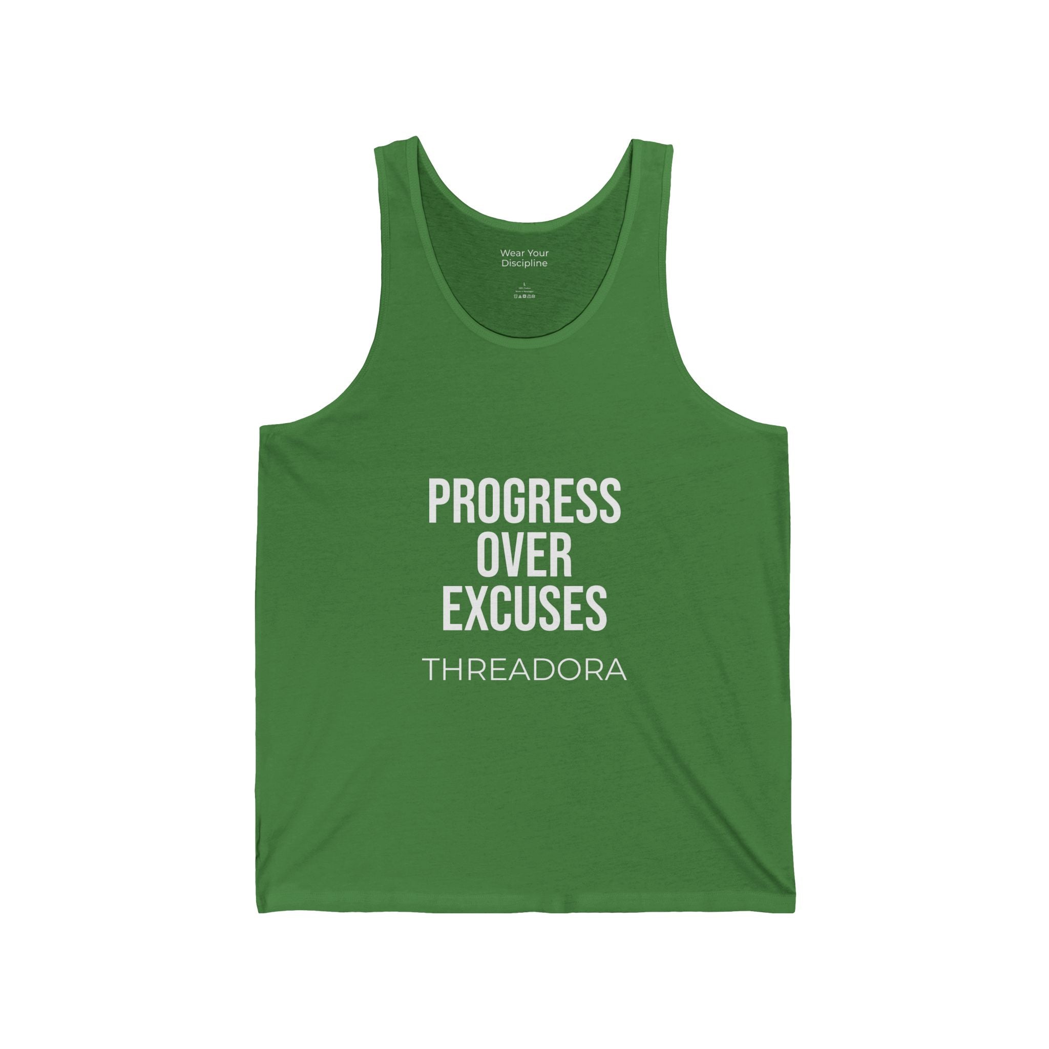 Progress Over Excuses Tank Top — Motivational Gym Fitness Tank