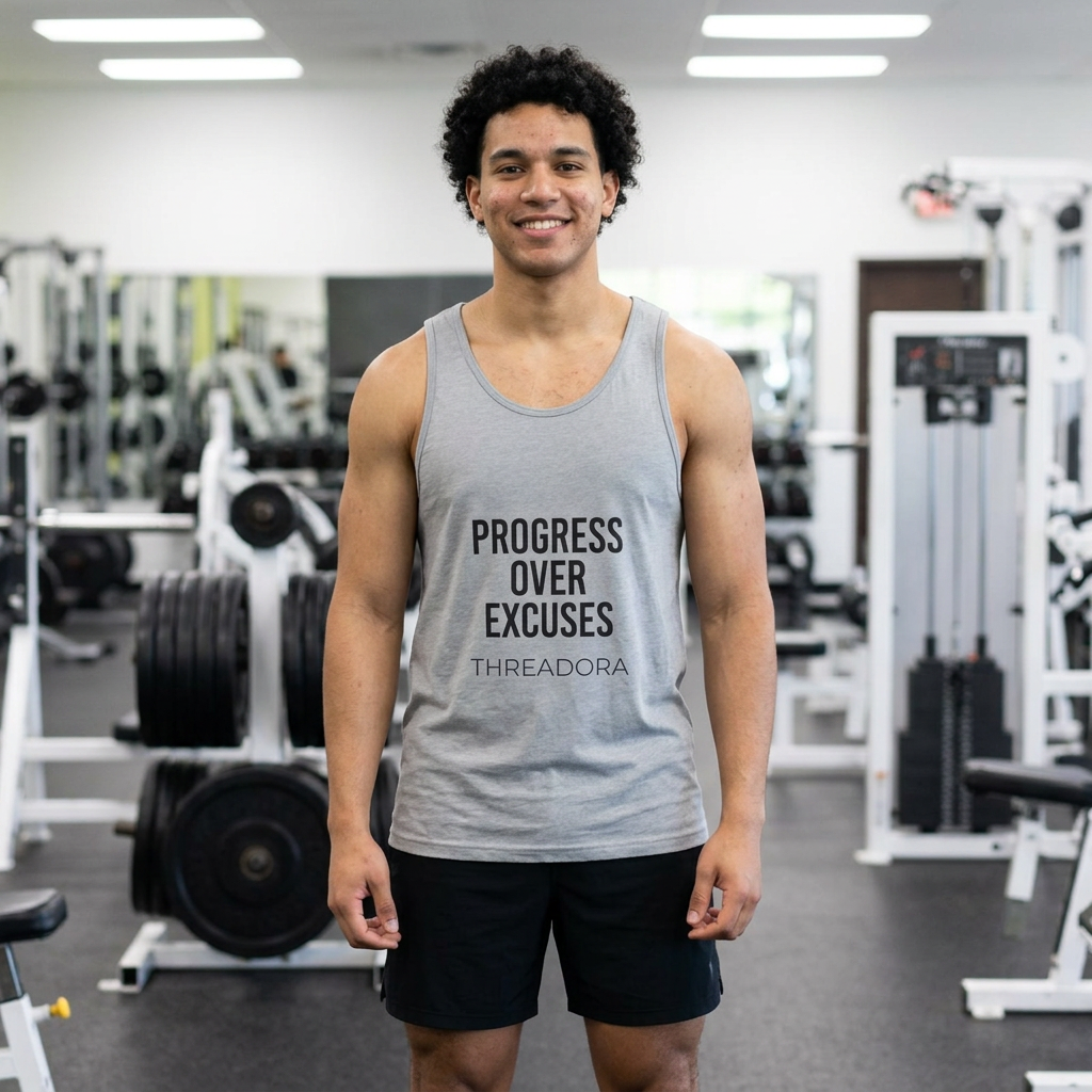 Progress Over Excuses Tank Top — Motivational Gym Fitness Tank