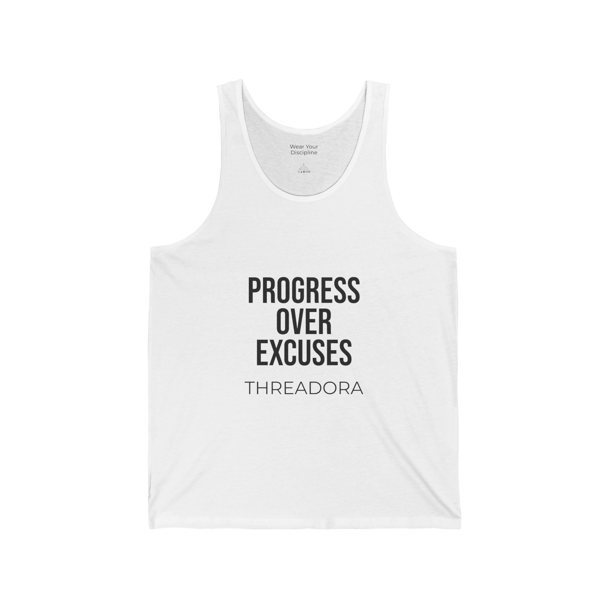 Progress Over Excuses Tank Top — Motivational Gym Fitness Tank